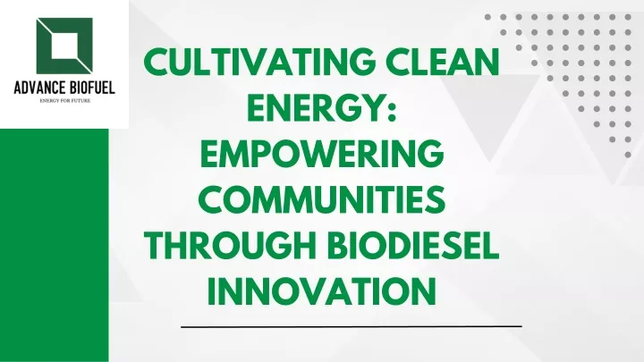 cultivating clean energy empowering communities