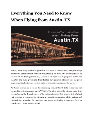 Everything You Need to Know When Flying from Austin, TX