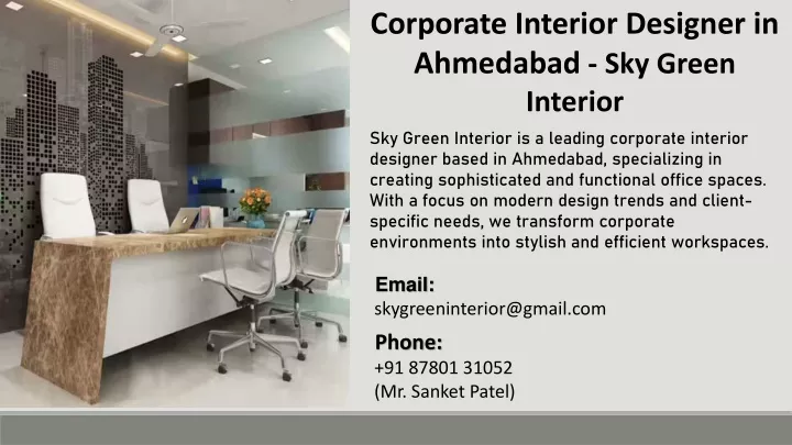 corporate interior designer in ahmedabad