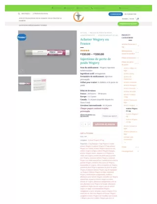 Acheter Wegovy en France - pharmaciedepoids.com