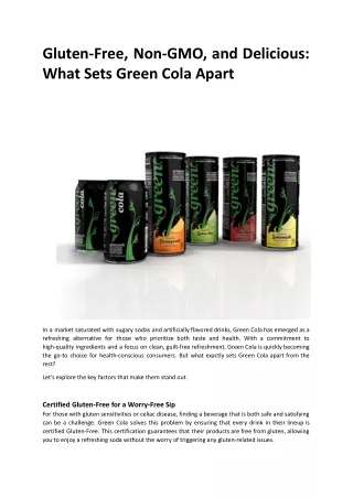 Gluten-Free, Non-GMO, and Delicious What Sets Green Beverages Apart.docx