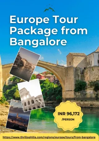 Europe Tour Package from Bangalore