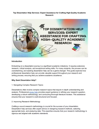 Top Dissertation Help Services_ Expert Assistance for Crafting High-Quality Academic Research