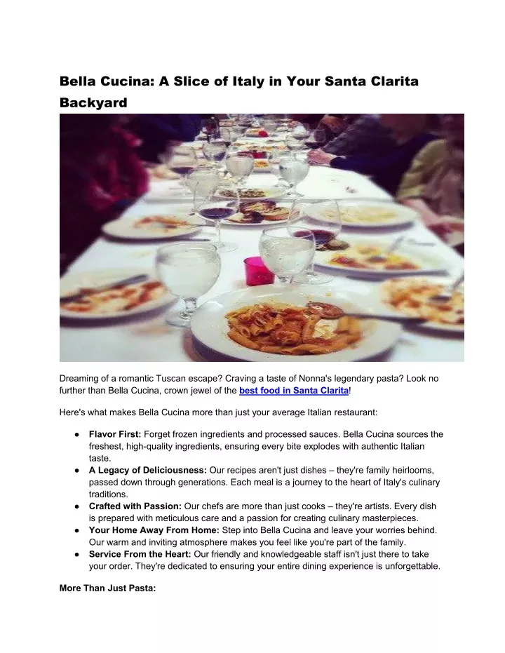 bella cucina a slice of italy in your santa