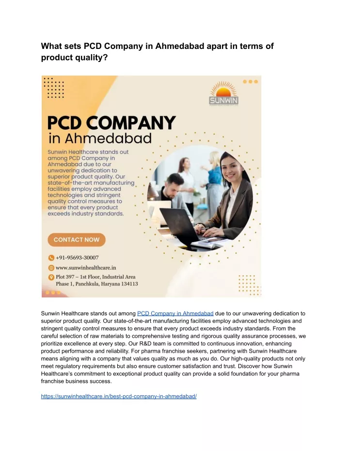 what sets pcd company in ahmedabad apart in terms