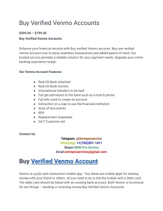 Buy Verified Venmo Accounts