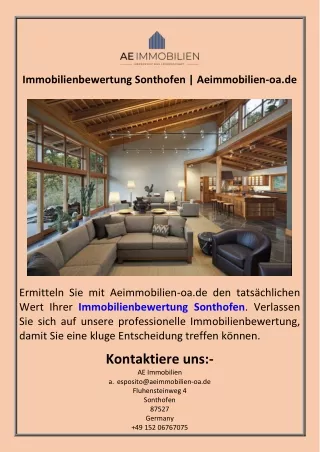Immobilienbewertung Sonthofen  Aeimmobilien-oa.de