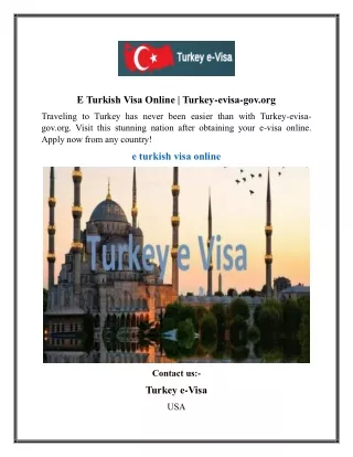 E Turkish Visa Online  Turkey-evisa-gov.org