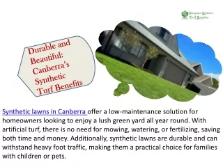 Durable and Beautiful: Canberra’s Synthetic Turf Benefits