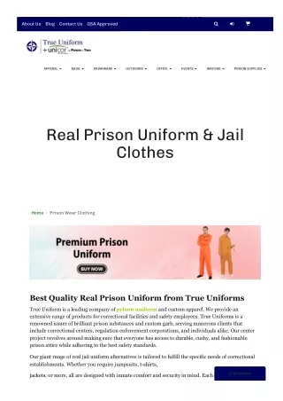 TrueUniform: Quality Prisoner Clothing & Real Prison Uniforms