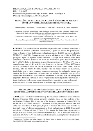psicologia sa de doen as 2019 20 2 300 318 issn