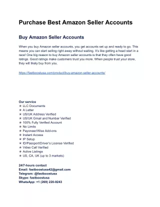 purchase best amazon seller accounts