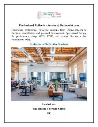 Professional Reflective Sessions  Online-cbt