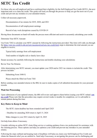 setc tax credit