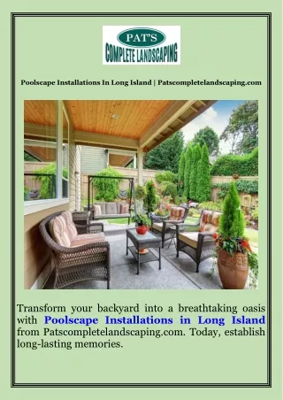 Poolscape Installations In Long Island  Patscompletelandscaping.com