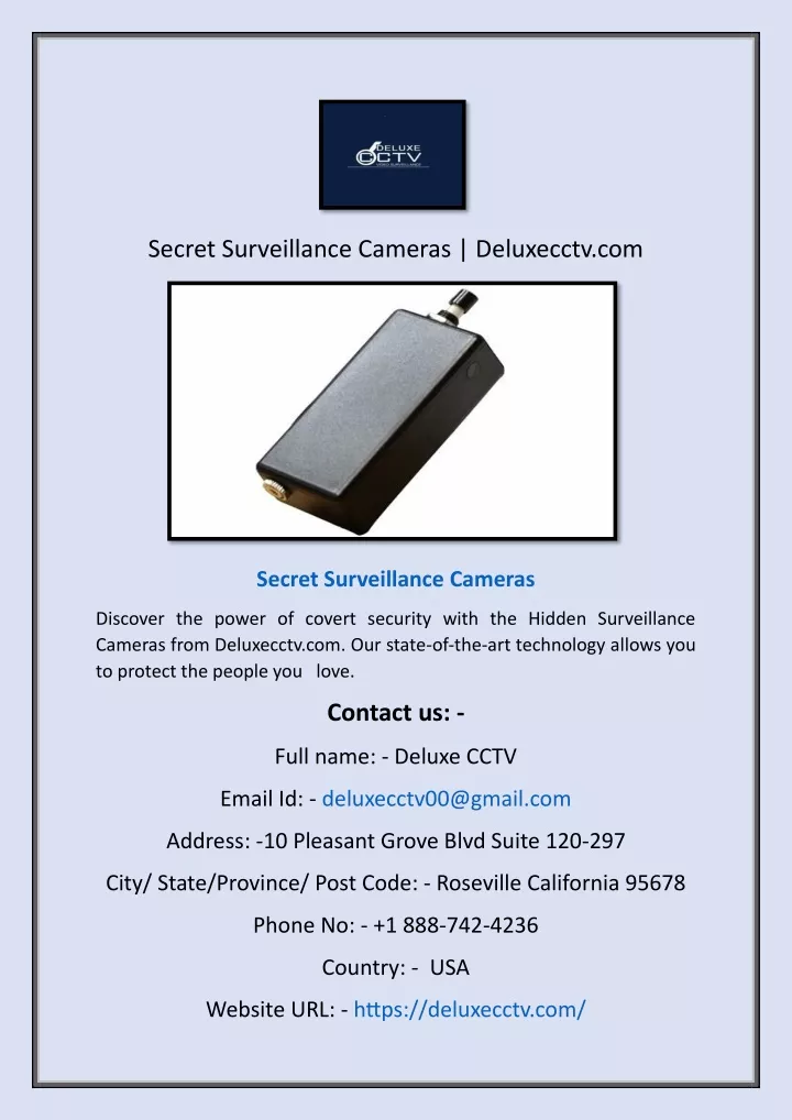 secret surveillance cameras deluxecctv com