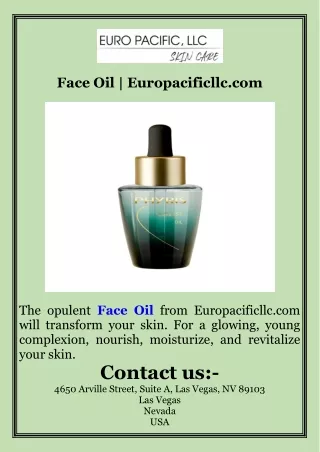 Face Oil  Europacificllc.com