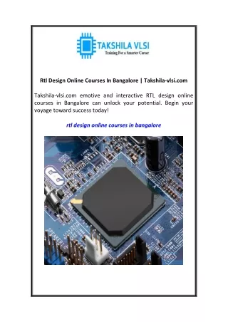 rtl design online courses in bangalore takshila