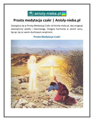 Prosta medytacja czakr Anioly-nieba
