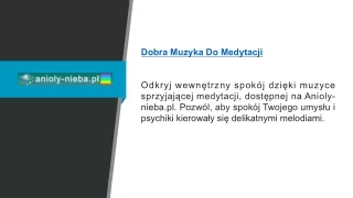 Dobra muzyka do medytacji Anioly-nieba.pl