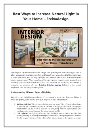 Best Ways to Increase Natural Light in Your Home – Freixadesign