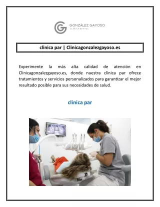 clinica par | Clinicagonzalezgayoso.es