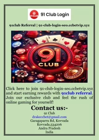 91club Referral  91-club-login-seo.ccbetvip.xyz