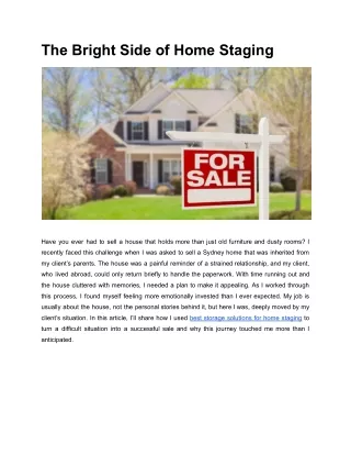 The Bright Side of Home Staging