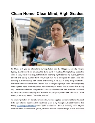 clean home clear mind high grades