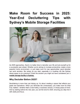 Make Room for Success in 2025