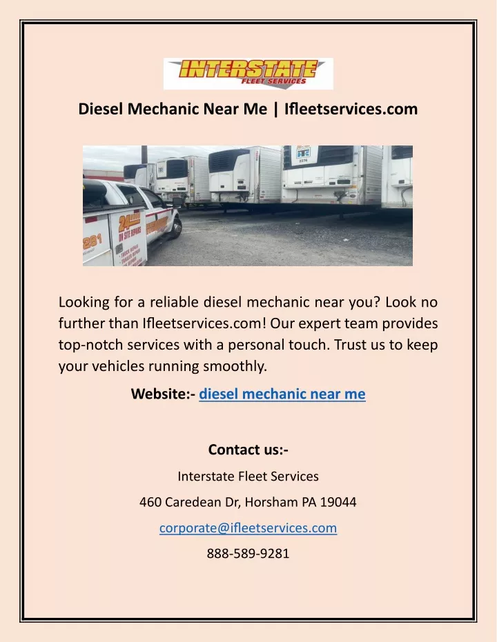 diesel mechanic near me ifleetservices com