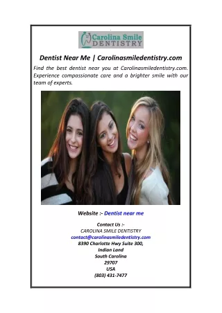 Dentist Near Me  Carolinasmiledentistry.com