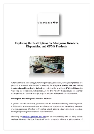 Marijuana Grinders Near Me | Vape Stop