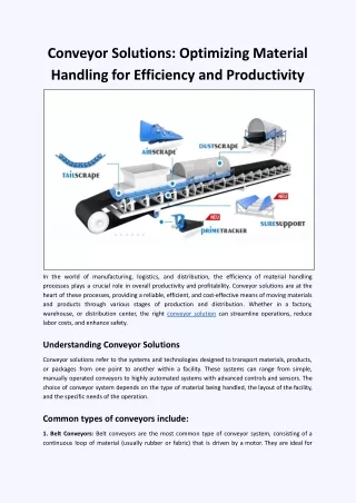 conveyor solutions optimizing material handling