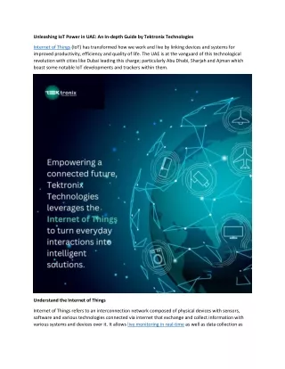 unleashing iot power in uae an in depth guide