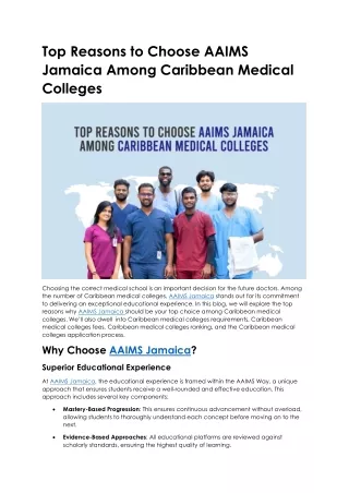 Caribbean medical colleges requirements