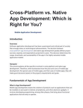 cross platform vs native app development which