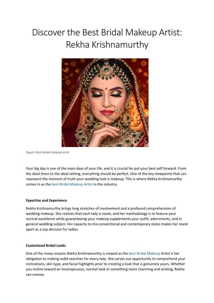 discover the best bridal makeup artist rekha