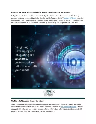 unlocking the future of automotive iot in riyadh