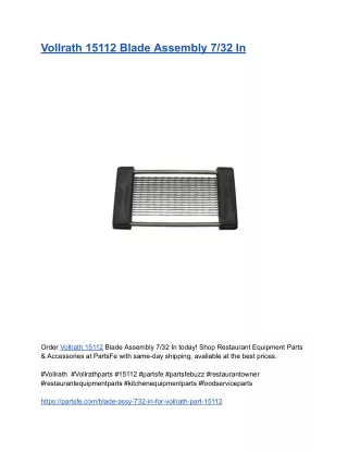 vollrath 15112 blade assembly 7 32 in