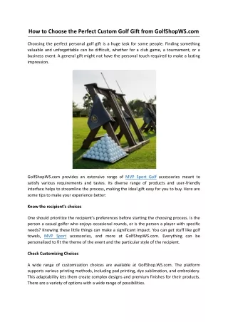 How to Choose the Perfect Custom Golf Gift from GolfShopWS