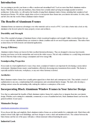 Accomplish a Contemporary Look with Black Aluminum Window Frames