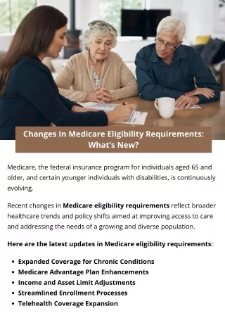 changes in medicare eligibility requirements what