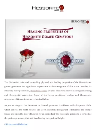 Healing Properties of HessoniteGarnet Gemstone