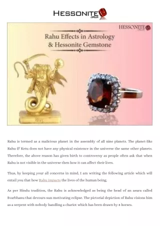 Rahu Effects in Astrology And Hessonite Gemstone