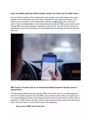 Track Your Mobile with Ease_ Mobile Number Tracker Free Online and Free IMEI Tracker