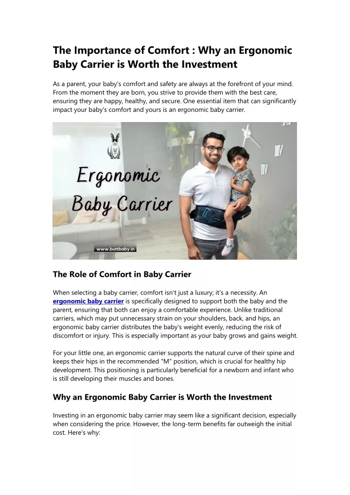 the importance of comfort why an ergonomic baby