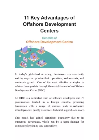 11 Key Advantages of Offshore Development Centers