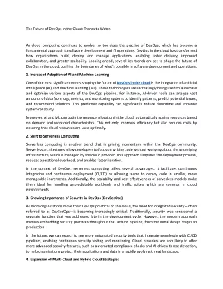 The Future of DevOps in the Cloud Trends to Watch