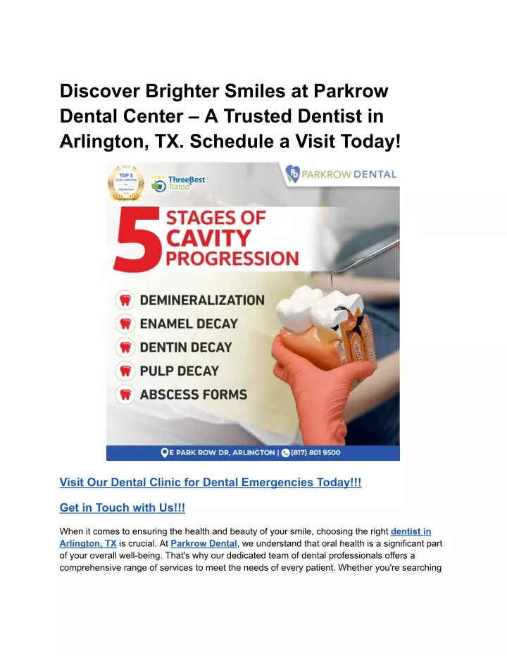 discover brighter smiles at parkrow dental center